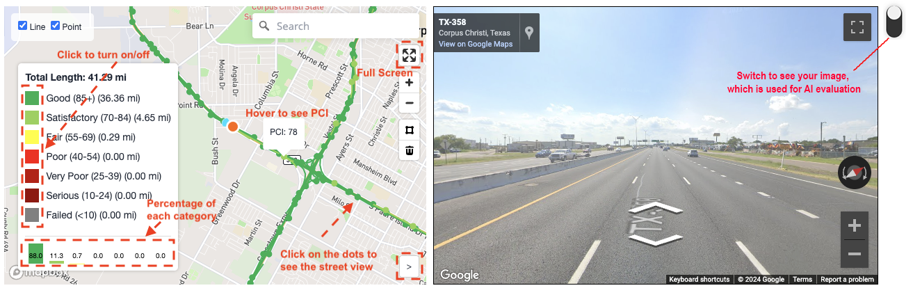 Interactive road condition map